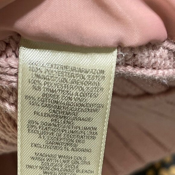 Juicy Couture Girls Quilted Vest Size 7 Blush Pink Cashmere Blend Sweater - Picture 5 of 6